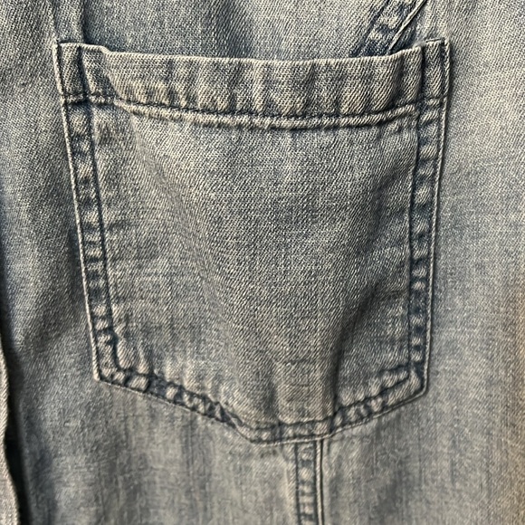 KUT denim relax shirt in a mini dress form bottom down size S chest pocket tunic - Picture 4 of 11